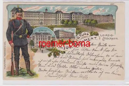 86963 Ak Lithographie Gruss vom 106.Regiment Leipzig Möckern 1906