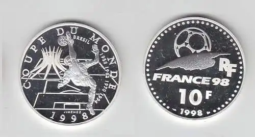 10 Franc Silber Münze Frankreich Fußball WM Frankreich 1998, 1998 (116537)