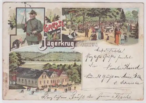 19455 Lithographie Ak Grüsse vom Jägerkrug Lippstadt 1900