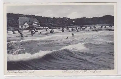 99653 Ak Ostseebad Graal - Strand mit Bauernhaus um 1930