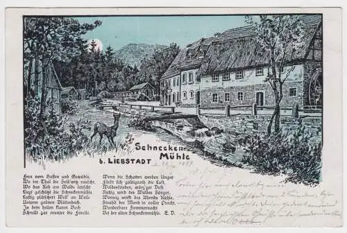 900236 Lithographie Ak Schnecken-Mühle bei Liebstadt 1899