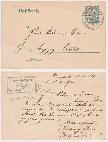 901803 Ganzsache P13 Deutsch Süd-Westafrika Namibia Stempel Windhuk 1909