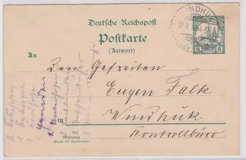 902071 Ganzsache P15A Deutsch Süd-Westafrika Namibia Stempel Windhuk 1910