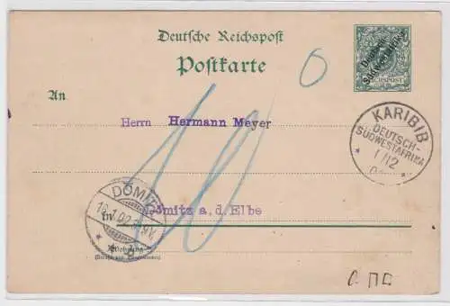 901452 Ganzsache P5 Deutsch Süd-Westafrika Namibia Stempel Karibib 1902