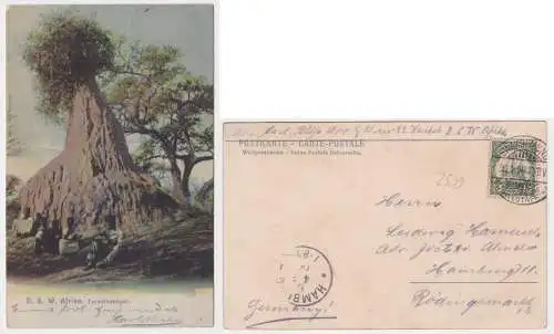 902087 Ak Termitenhügel Deutsch Süd-Westafrika Namibia Stempel Swakopmund 1906