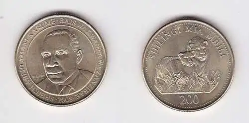 200 Shilingi Mia Mbili Münze RAIS WA KWANZA WA ZANZIBAR 2008 Stgl. (156782)