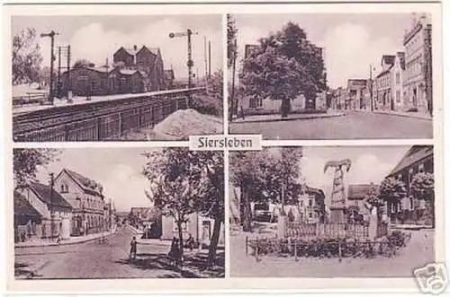 02524 Mehrbild Ak Siersleben Bahnhof usw. um 1940