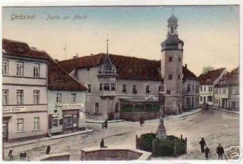 07329 Ak Gerbstedt Partie am Markt mit Hotel um 1910