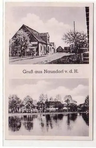 52574 Mehrbild Ak Gruß aus Naundorf v.d.H. Gasthof "Erholung" 1944