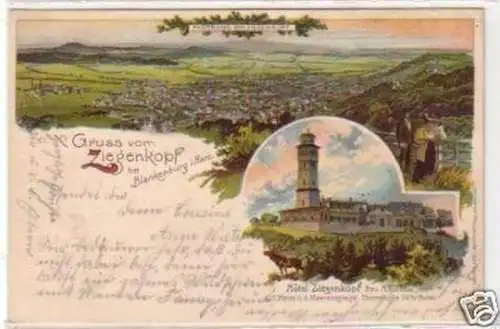 29875 Ak Gruß v. Ziegenkopf b. Blankenburg i. Harz 1902