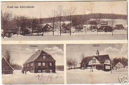 15932 Ak Gruß aus Kottenheide Gasthof Schule 1931