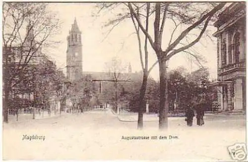 15935 Ak Magdeburg Augustastraße mit dem Dom 1905