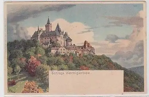 58720 Ak Lithografie Schloss Wernigerode um 1900