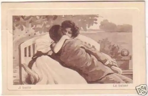 24837 Erotik Ak "Le Baiser" "Der Kuss" 1908