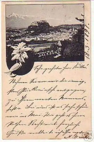 11210 Edelweiss Ak Salzburg Totalansicht 1897