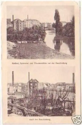 26734 Feldpost Ak Rethel Spinnerei und Wassermühle 1917