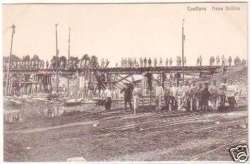 26733 Ak Conflans Frankreich neue Brücke 1. Weltkrieg