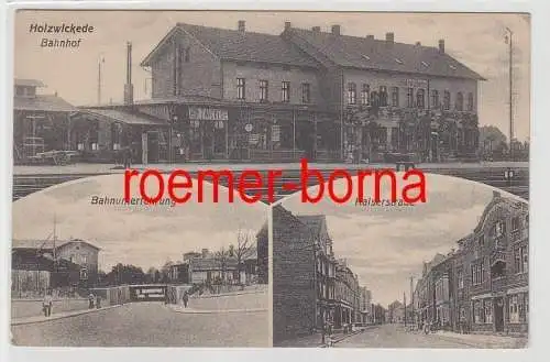 82468 Ak Holzwickede Bahnhof, Bahnunterführung, Kaiserstrasse 1916