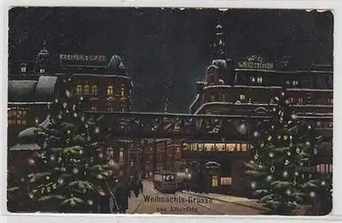 50404 Ak Weihnachtsgrüße aus Elberfeld Hotel Weidenhof um 1910