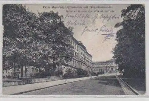 00609 Ak Kaiserslautern Gymnasium mit Gewerbemuseum 1921