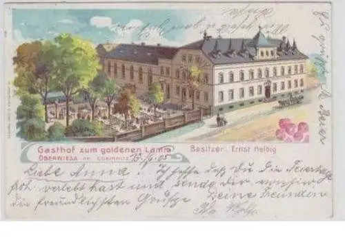 49908 Ak Lithografie Oberwiesa bei Chemnitz Gasthof 1905