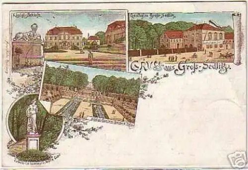 07219 Ak Lithographie Gruss aus Groß Sedlitz 1900