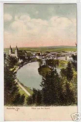 08889 Ak Rochlitz in Sachsen Blick von der Bastei 1908