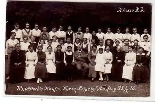 39857 Foto-Ak Kaufm. Kurse Leipzig Ausflug Klasse 1916
