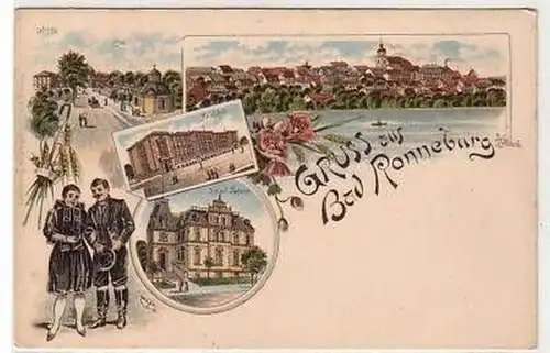 41287 Ak Lithographie Gruss aus Bad Ronneburg um 1900