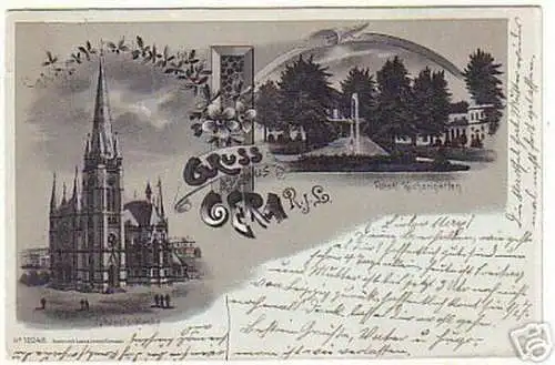 12333 Mondscheinkarte Gruss aus Gera Reuss 1915