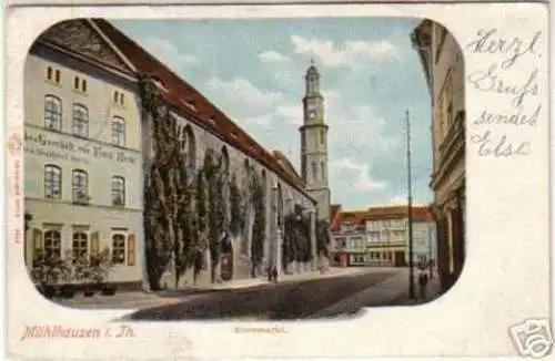 14777 Ak Mühlhausen in Thüringen Kornmarkt 1903