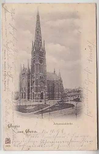 62915 Ak Gruß aus Gera Johanniskirche 1898