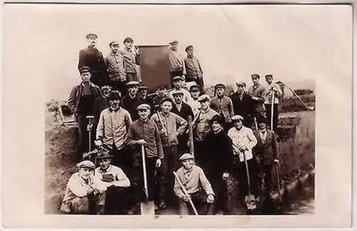 67141 Foto Ak Gößnitz Hainichen Kauritz Baustelle 1933