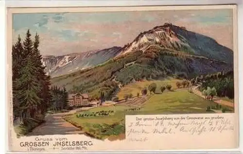 45117 Ak Lithographie Gruß vom grossen Inselsberg in Thüringen um 1905