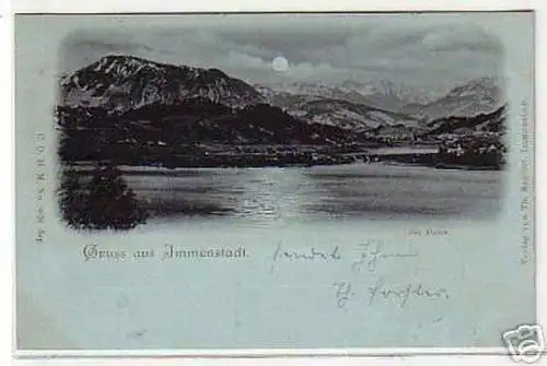 10855 Mondscheinkarte Gruss aus Immenstadt 1898