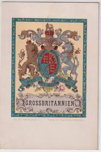 80824 Wappen Ak Lithographie Königreich Großbritannien um 1900