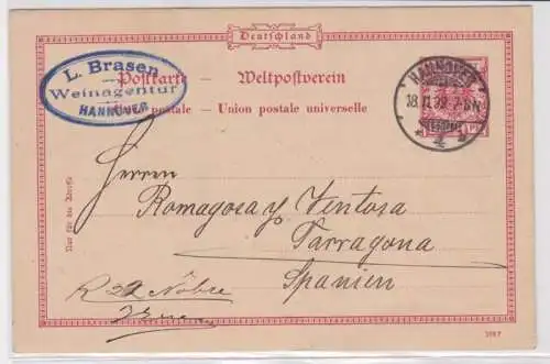 96449 DR Ganzsachen Postkarte P25/02/ PFIII L. Brasen Weinagentur Hannover 1899