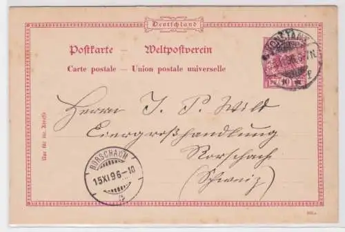 96203 DR Ganzsachen Postkarte P35 Konstanz nach Rorschach (Schweiz) 1896