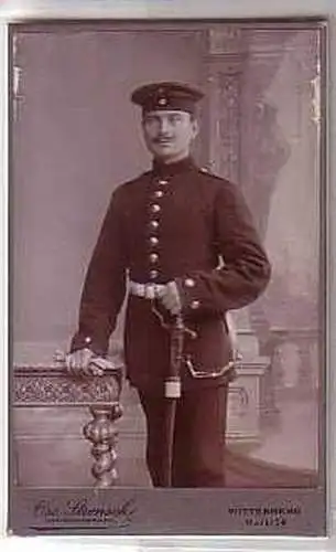 14201 altes Kabinettfoto Soldat Wittenberg um 1915