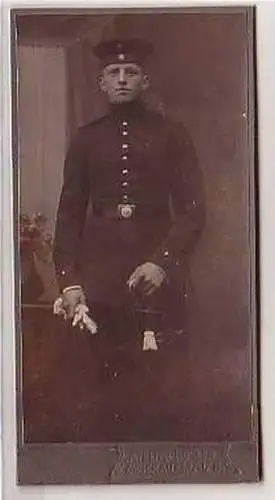 42396 kleines Kabinettfoto Soldat Zwickau um 1910