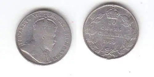 10 Cents Silber Münze Kanada 1910 (109505)