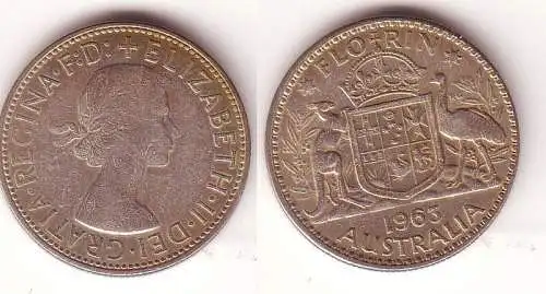 1 Florin Silber Münze Australien 1963