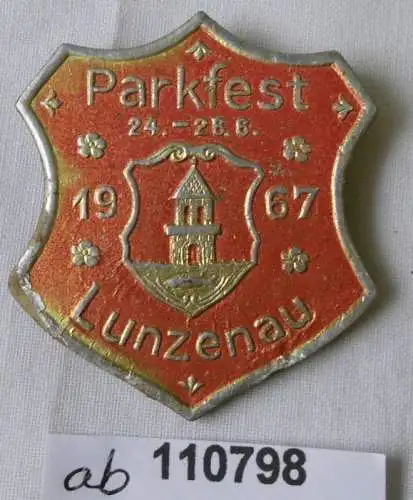 seltenes DDR Papp Abzeichen Parkfest Lunzenau 1967 (110798)