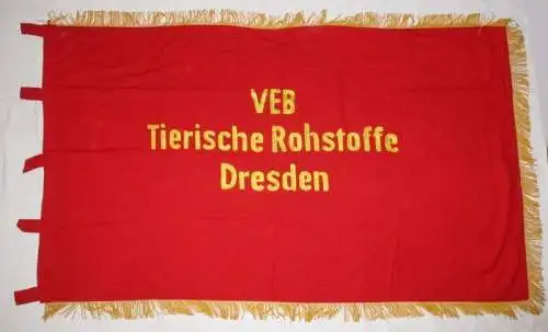 Seltene DDR Fahne VEB tierische Rohstoffe Dresden (106651)