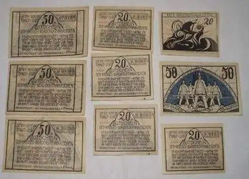 9 Banknoten Notgeld Kreis Norderdithmarschen um 1920