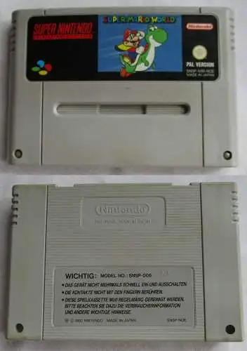 Nintendo SNES Spiel - Super Mario World 1 Modul funktioniert (108280)