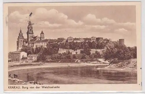 59885 Ak Krakau - Burg von der Weichselseite 1942