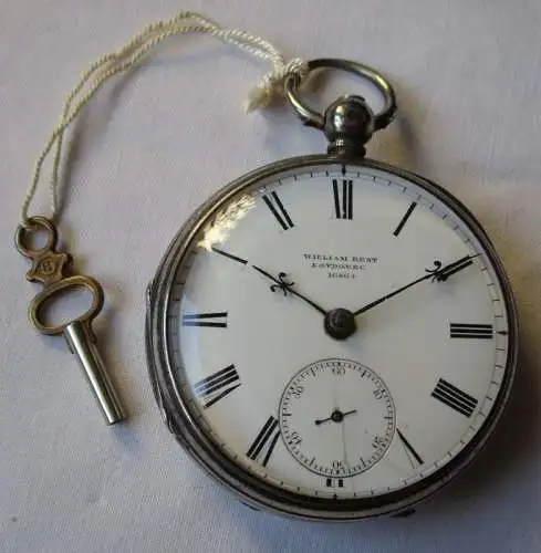 Hochwertige Taschenuhr 925er Silber William Bent London EC vor 1900 (124221)