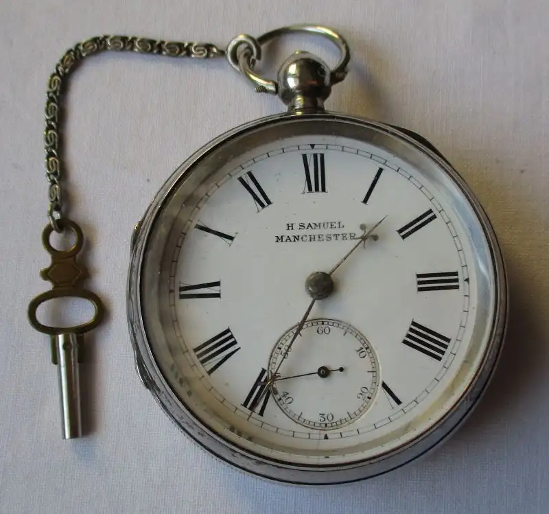 hochwertige Taschenuhr 925er Silber H. Samuel Manchester vor 1900 (124843) 0
