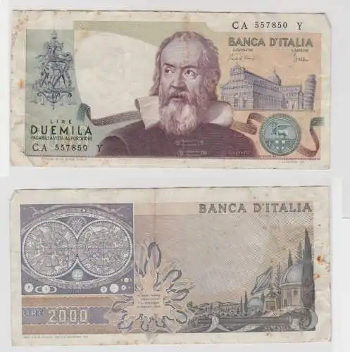 2000 Lire Banknote Italien Italia 1973 Pick 103 a (138417)